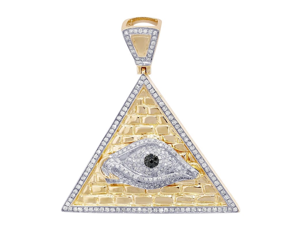 REAL DIAMOND EVIL EYE PYRAMID PENDANT (1 of 2)
