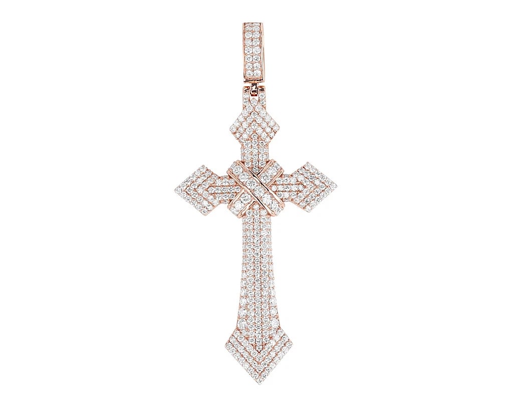 5 ROW 1 REAL DIAMOND GOTHIC CROSS PENDANT (1 of 2)