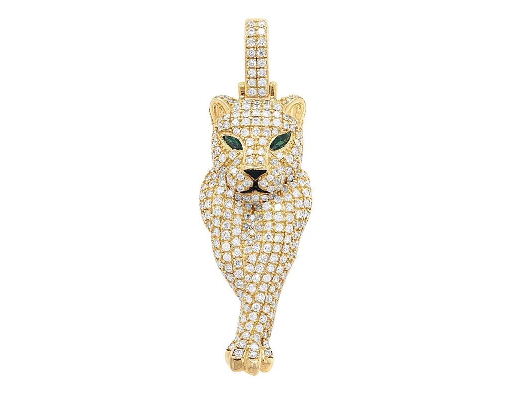 PAVE' REAL DIAMOND LIONESS PENDANT (1 of 2)