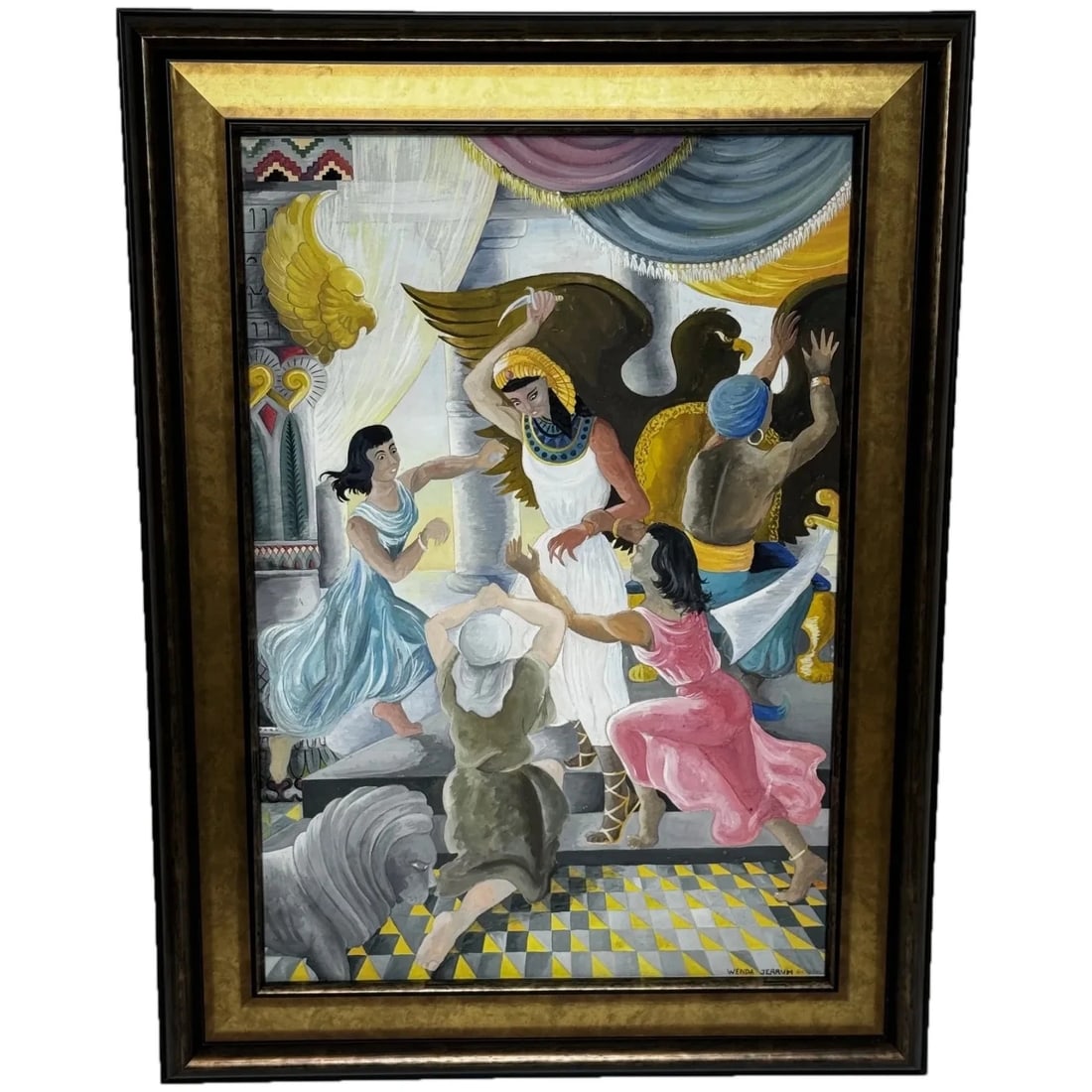 SURREALISM PAINTING DEATH OF CLEOPATRA: Surrealism Painting Death of Cleopatra Year of Production: 1960 Type: Painting Time Period Produced: 1960-1969 Material: Watercolour Production Technique: Watercolour Painting Size : Item Length