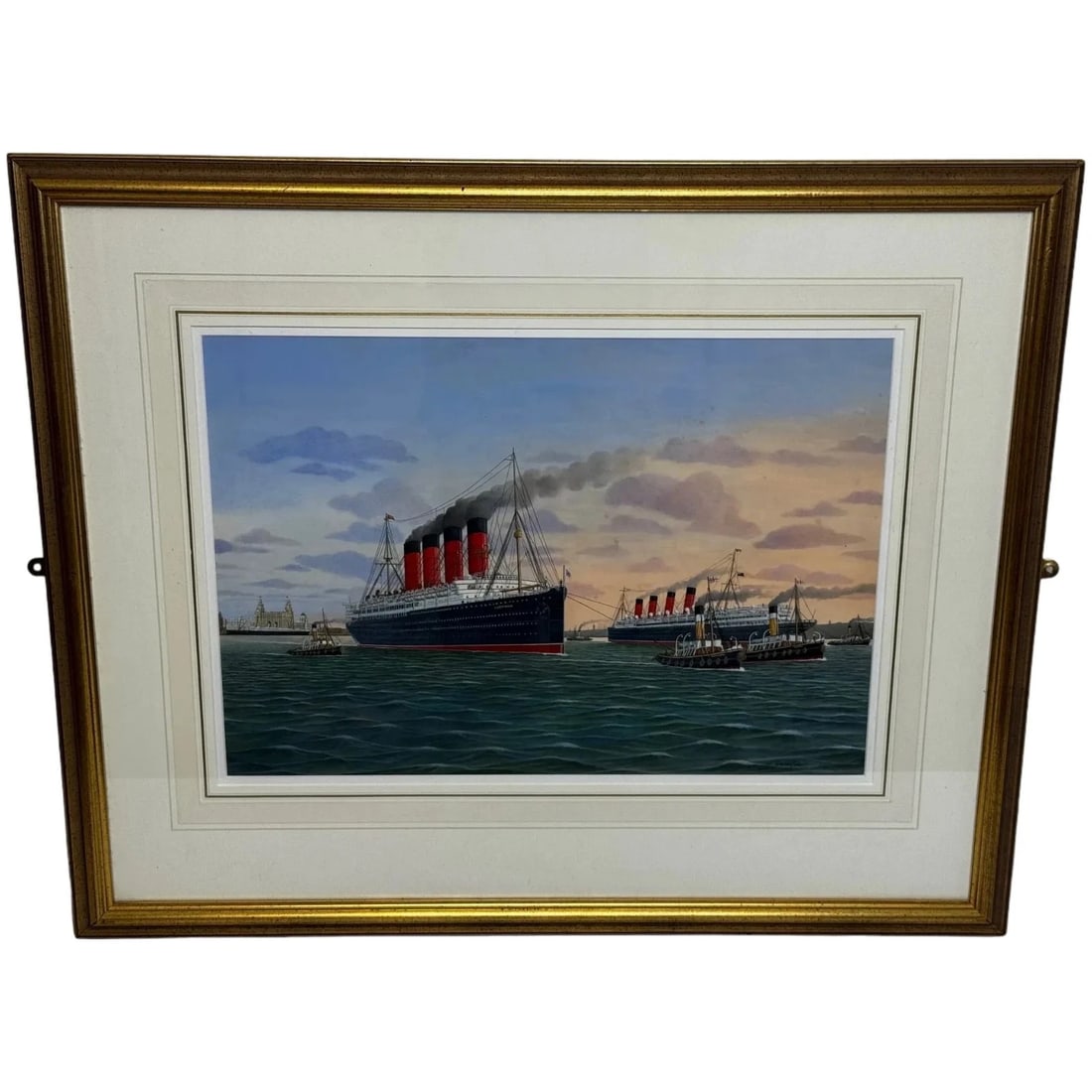 SISTERS OF THE MERSEY RMS LUSITANIA & RMS MAURETANIA MARINE MASTERPIECE PAINTING (1 of 12)