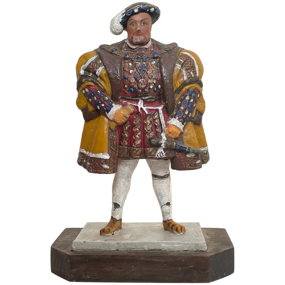 HISTORIC HAND PAINTED LEAD FIGURE OF TUDOR ENGLISH KING HENRY VIII: Historic Hand Painted Lead Figure of Tudor English King Henry VIII Year of Production: Type: Sculpture Time Period Produced: Material: Lead Production Technique: Size : Item Length 8.75 cm,Item H