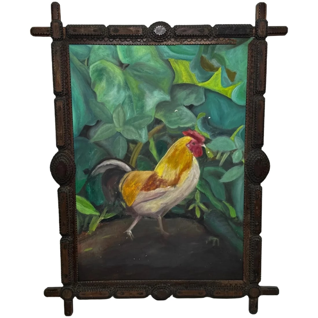 RUBIO THE EMPORDANESA ROOSTER | ORIGINAL FOLK ART OIL PAINTING (1 of 12)