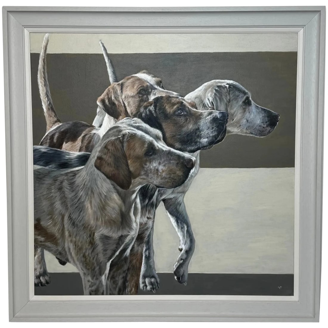 LARGE HUNTING PORTRAIT OIL PAINTING DOG PACK OF SCENT FOXHOUNDS: Large Hunting Portrait Oil Painting Dog Pack Of Scent Foxhounds Year of Production: 2010's Type: Painting Time Period Produced: 2010-2019 Material: Canvas Production Technique: Oil Painting Size