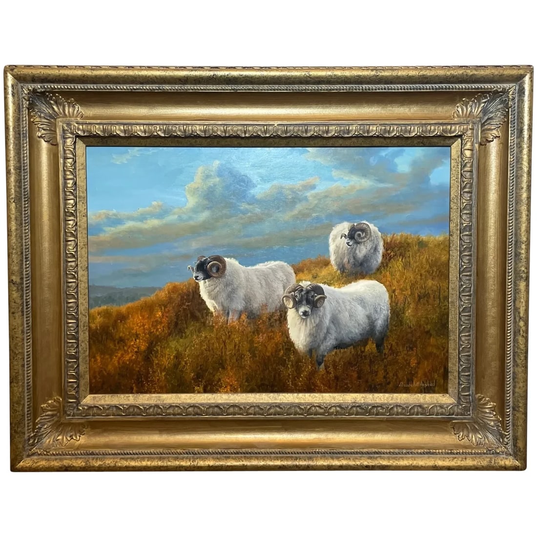 BRITISH OIL PAINTING SHEEP IN SCOTTISH HIGHLANDS LANDSCAPE: British Oil Painting Sheep In Scottish Highlands Landscape Year of Production: Type: Painting Time Period Produced: 2000-2009 Material: Oil on board Production Technique: Oil Painting Size : Item