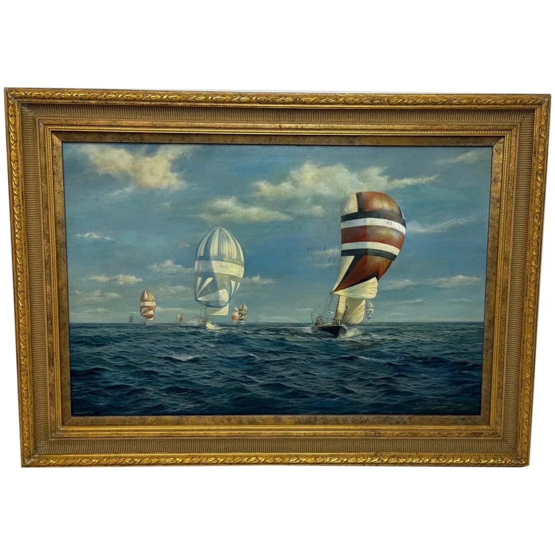 ADMIRAL’S CUP CARINA LEADS BY BRIAN MAYS CROSS OIL PAINTING (1 of 12)