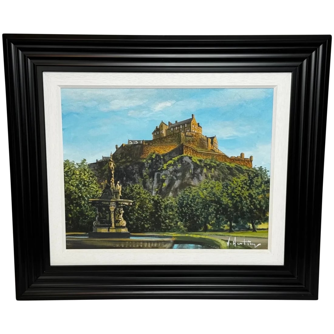 PAINTING CROWN OF THE CAPITAL AT DAWN EDINBURGH CASTLE OIL PAINTING: Painting Crown of the Capital at Dawn Edinburgh Castle Oil Painting Year of Production: 2020 Type: Painting Time Period Produced: 2020-Now Material: Acrylic, Canvas Production Technique: Oil Paint