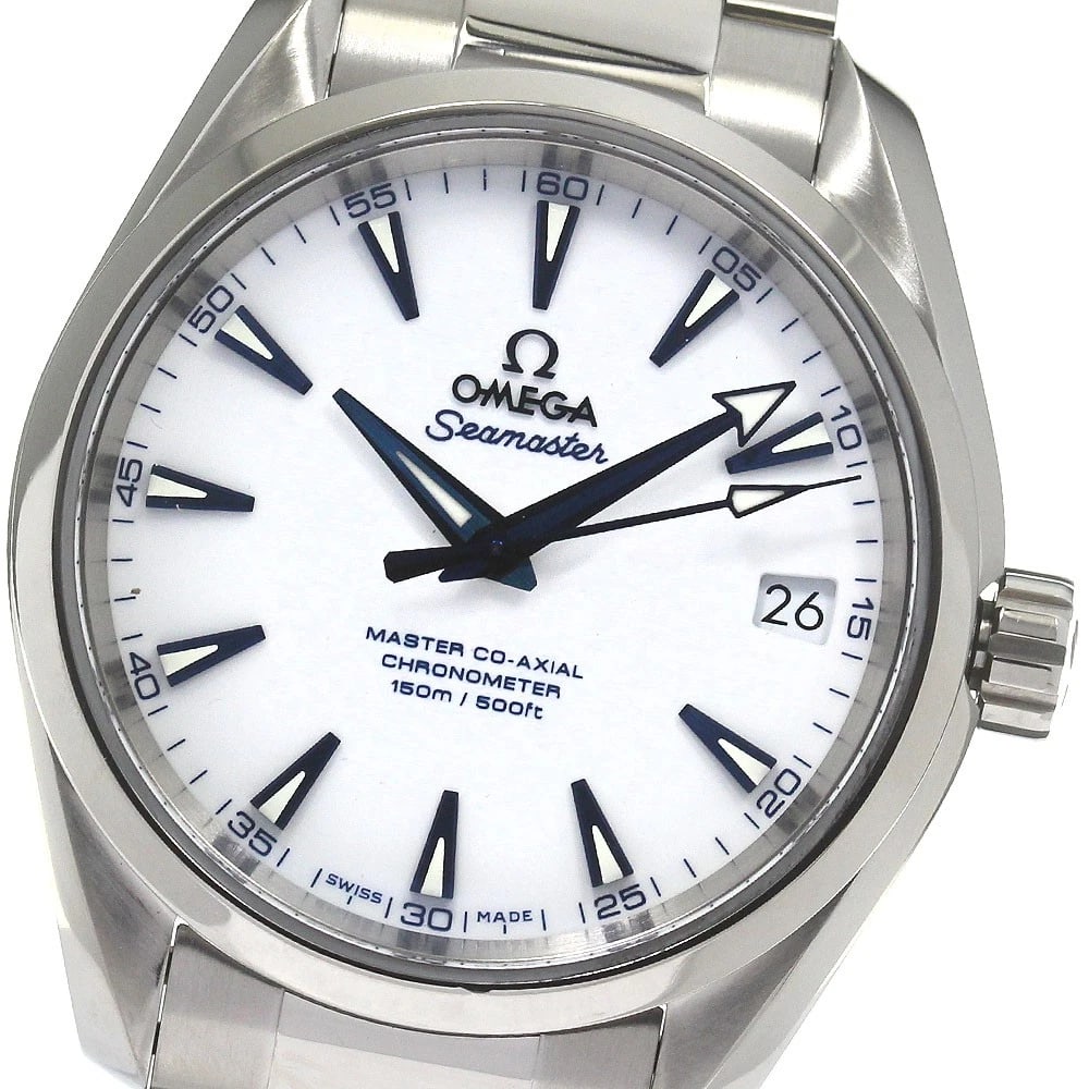 OMEGA SEAMASTER AQUA TERRA WATCH: OMEGA Seamaster Aqua Terra Watch Brand: OMEGA Type: Wristwatch Material: Band Material titanium, Case Material titanium Color: Band Color Silver, Dial Color white, Case Color Silver Size: Case