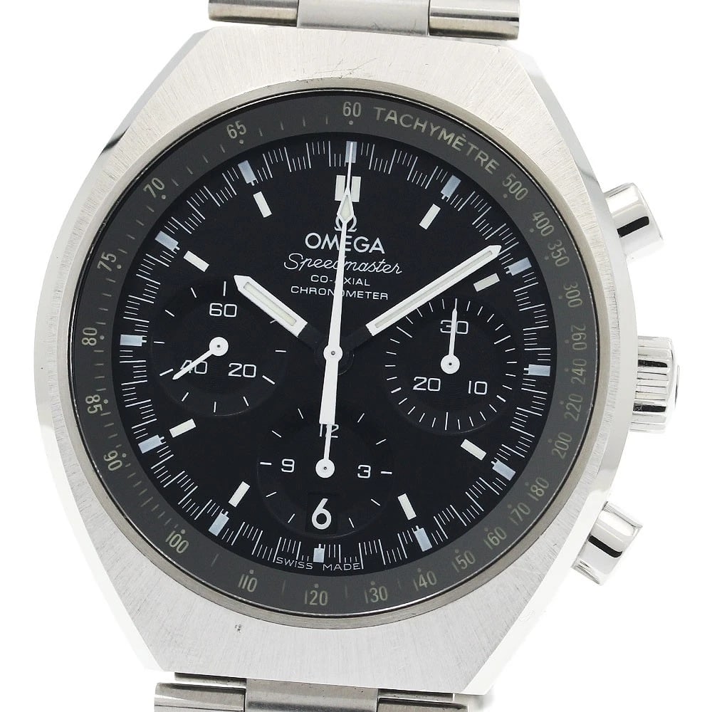 OMEGA SPEEDMASTER WATCH WATCH: OMEGA Speedmaster Watch Watch Brand: OMEGA Type: Wristwatch Material: Band Material Stainless Steel, Case Material Stainless Steel Color: Band Color Silver, Dial Color black, Case Color Silver Siz