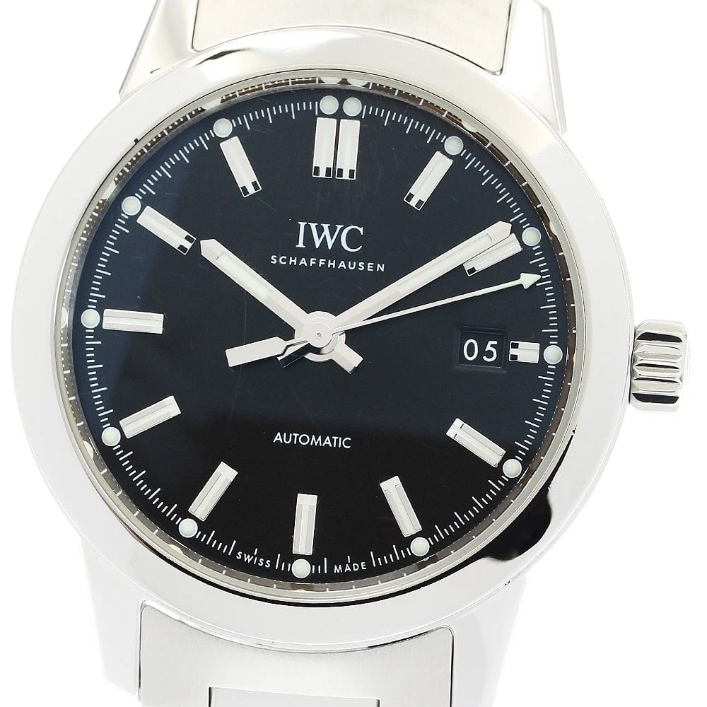 IWC SCHAFFHAUSEN INGENIEUR BLACK WATCH: IWC SCHAFFHAUSEN Ingenieur black Watch Brand: IWC SCHAFFHAUSEN Type: Wristwatch Material: Band Material Stainless Steel, Case Material Stainless Steel Color: Band Color Silver, Dial Color