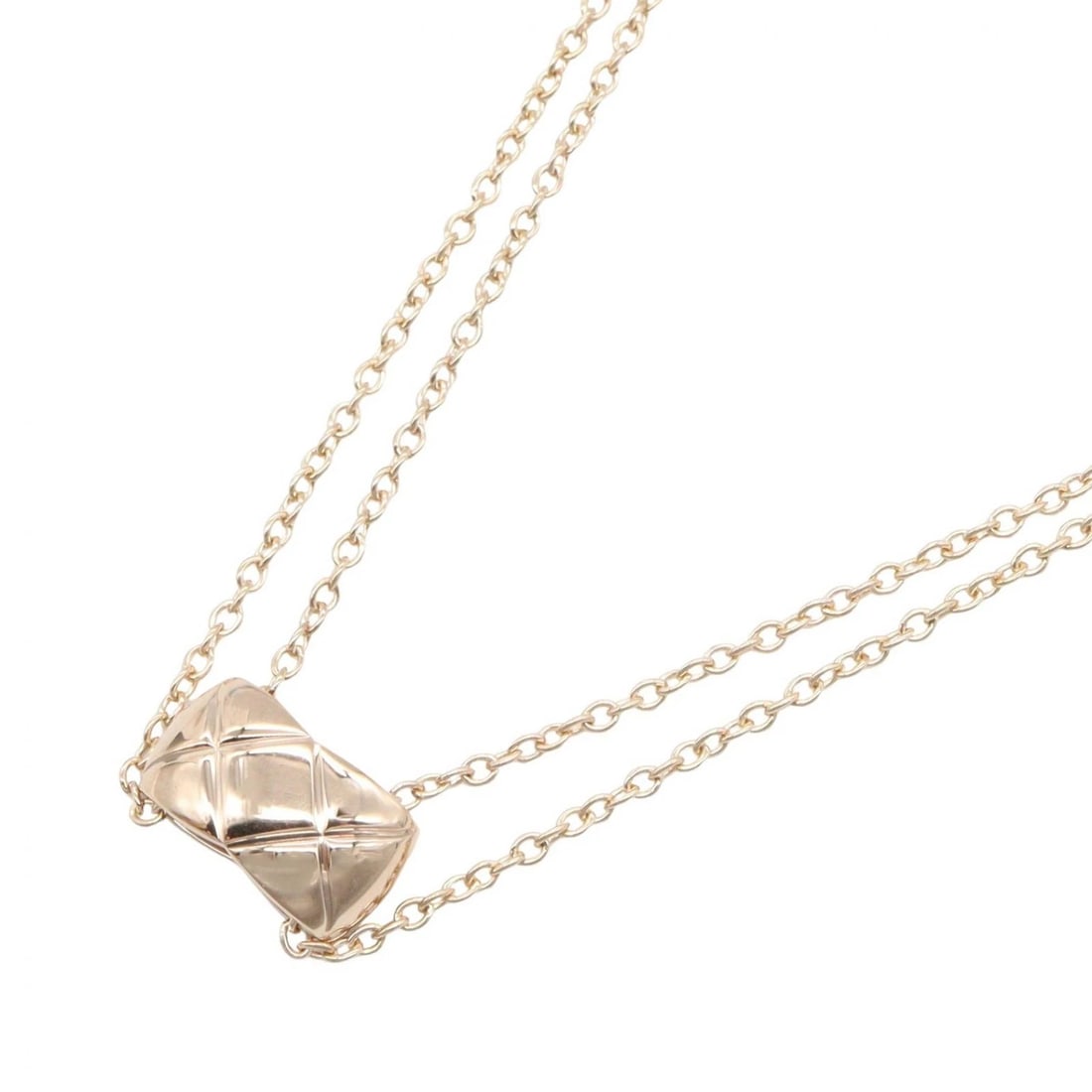CHANEL COCO CRUSH NECKLACE 18KRG: CHANEL Coco Crush Necklace 18KRG Brand: CHANEL Type: Necklace Material: K18PG?Rose Gold? Color: Gold??ish colors Size: Size Neck rotation?37~40cm(14.6") Motif W?13mm x H?7mm(0.5" x 0.3") 