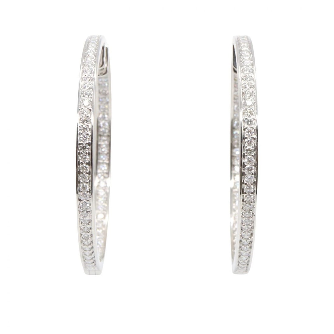 JEWELRY DIAMOND PIERCED EARRINGS 18KWG: JEWELRY Diamond Pierced earrings 18KWG Brand: JEWELRY Type: Pierced earrings Material: K18WG?White Gold? Color: Silver??ish colors × Clear??ish colors Size: Size 40mm x 3mm(1.6" x 0.1") 