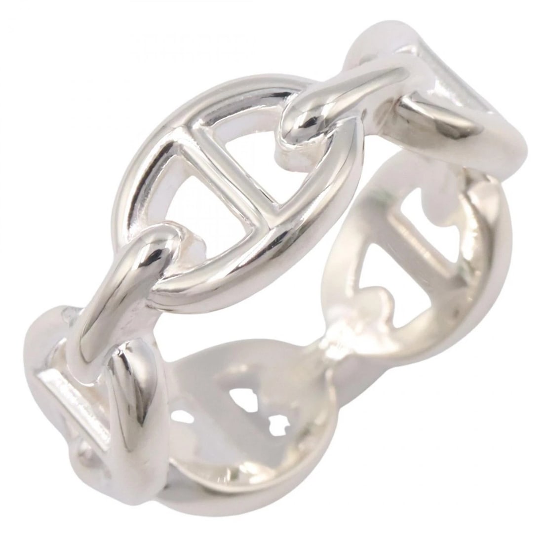 HERMES CHAINE D'ANCRE ENCHAINEE PM RING: HERMES Chaine d'ancre Enchainee PM Ring Brand: HERMES Type: Ring Material: Silver925 Color: Silver??ish colors Size: 5.75 - 6 US Accessories: None Accessories Notice: When purchasing