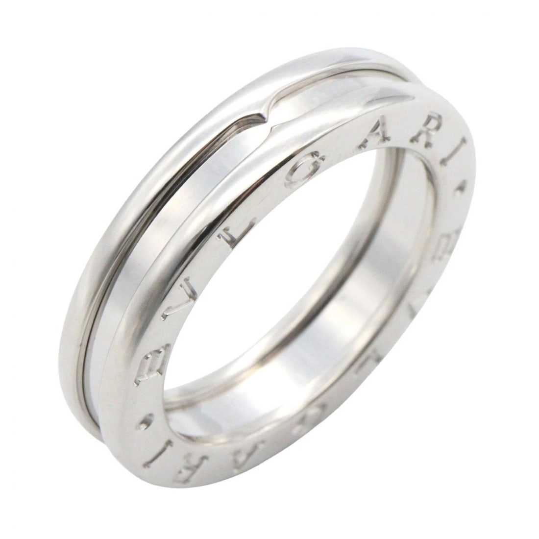 BVLGARI B-ZERO1 RING 1 BAND 18KWG WHITE GOLD: BVLGARI B-zero1 Ring 1 band 18KWG White Gold Brand: BVLGARI Type: Ring Material: K18WG?White Gold? Color: Silver??ish colors Size: 6 US Accessories: None Accessories Notice: When purchasing
