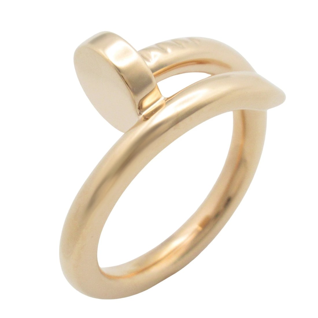 CARTIER JUSTE UN CLOU RING 18KPG PINK ROSE GOLD: CARTIER Juste un Clou Ring 18KPG Pink Rose Gold Brand: CARTIER Type: Ring Material: K18PG?Rose Gold? Color: Gold??ish colors Size: 4.5 - 4.75 US Accessories: None Accessories Notice: When