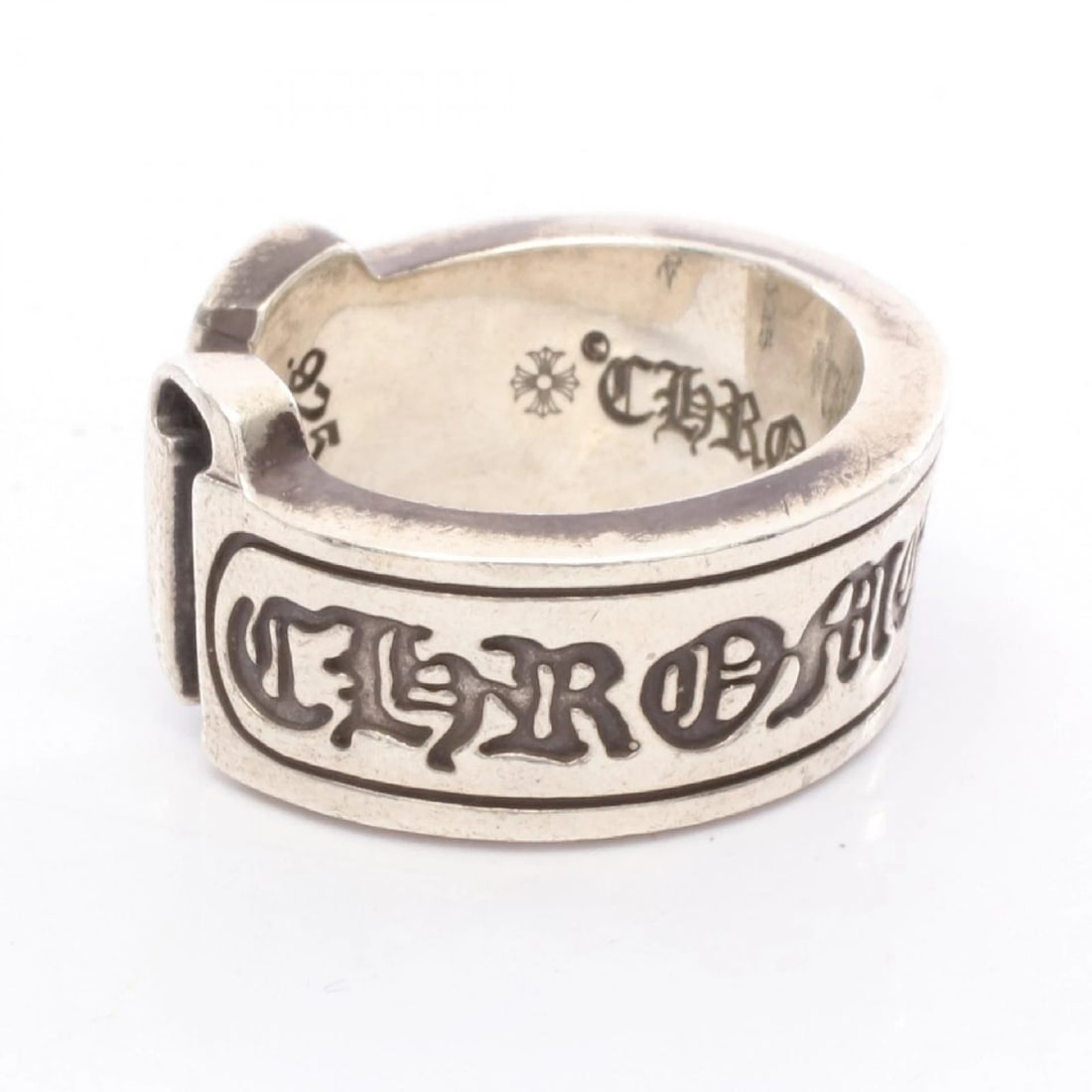 CHROME HEARTS LARGE SCROLL LABEL RING SILVER925 - 2