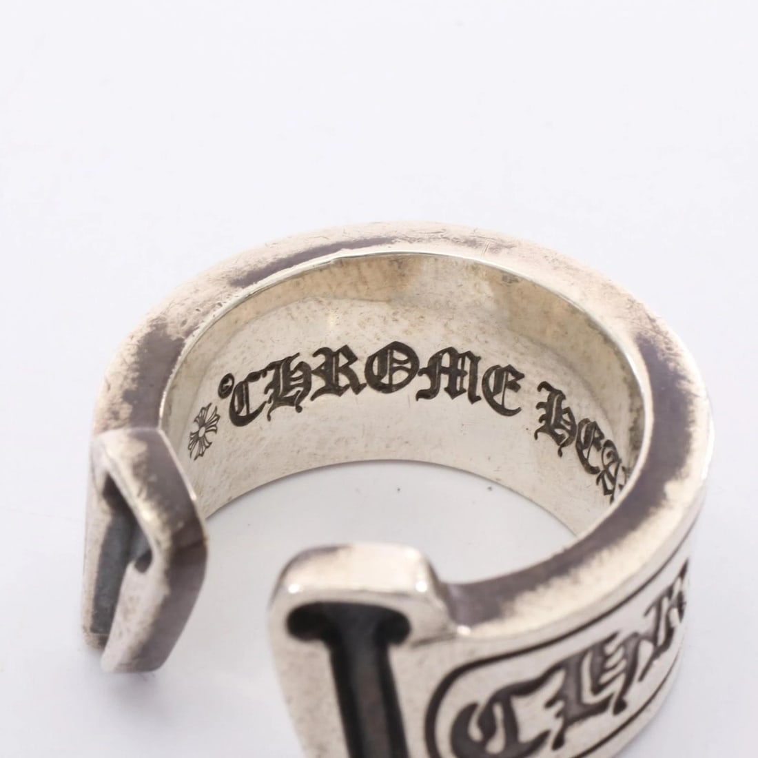 CHROME HEARTS LARGE SCROLL LABEL RING SILVER925 - 3