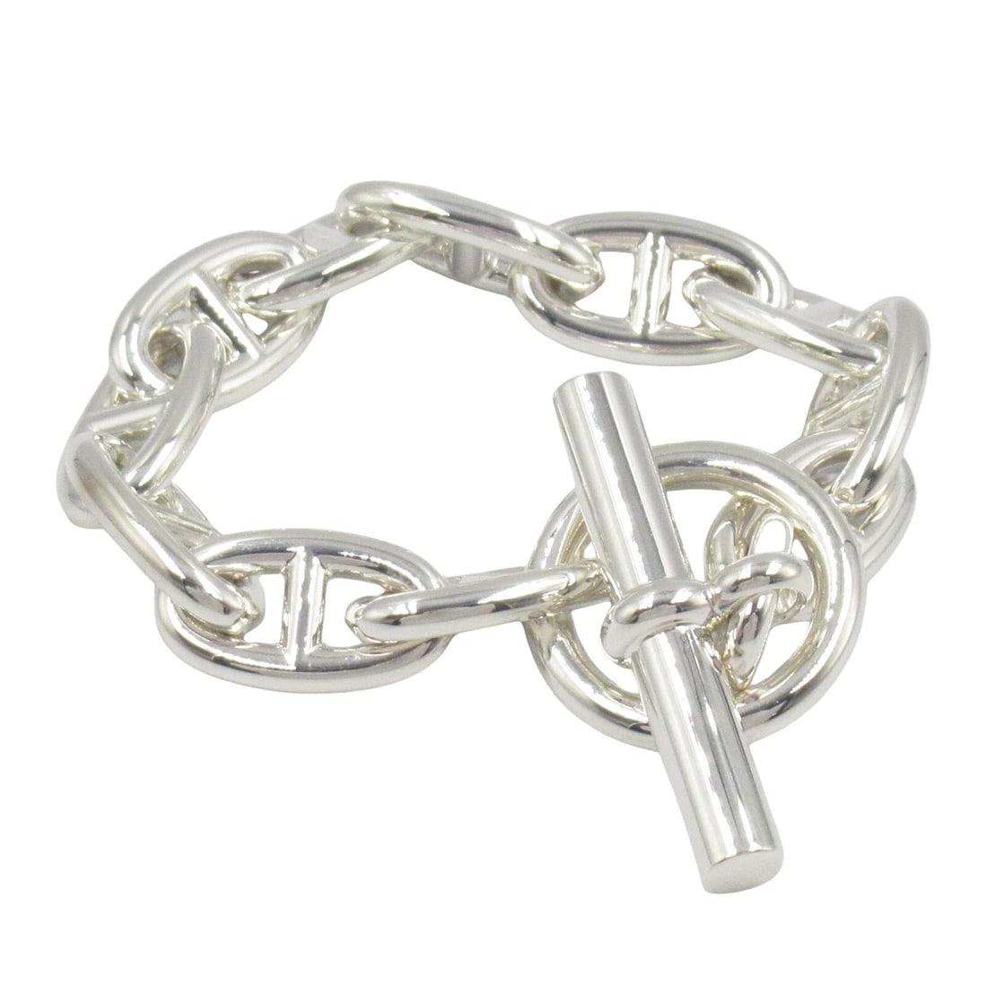 HERMES CHAINE D'ANCRE GM BRACELET: HERMES Chaine d'Ancre GM Bracelet Brand: HERMES Type: Bracelet Material: Silver925 Color: Silver??ish colors Size: Size Band Length?14.5cm(5.7") Accessories: None Accessories Notice: When