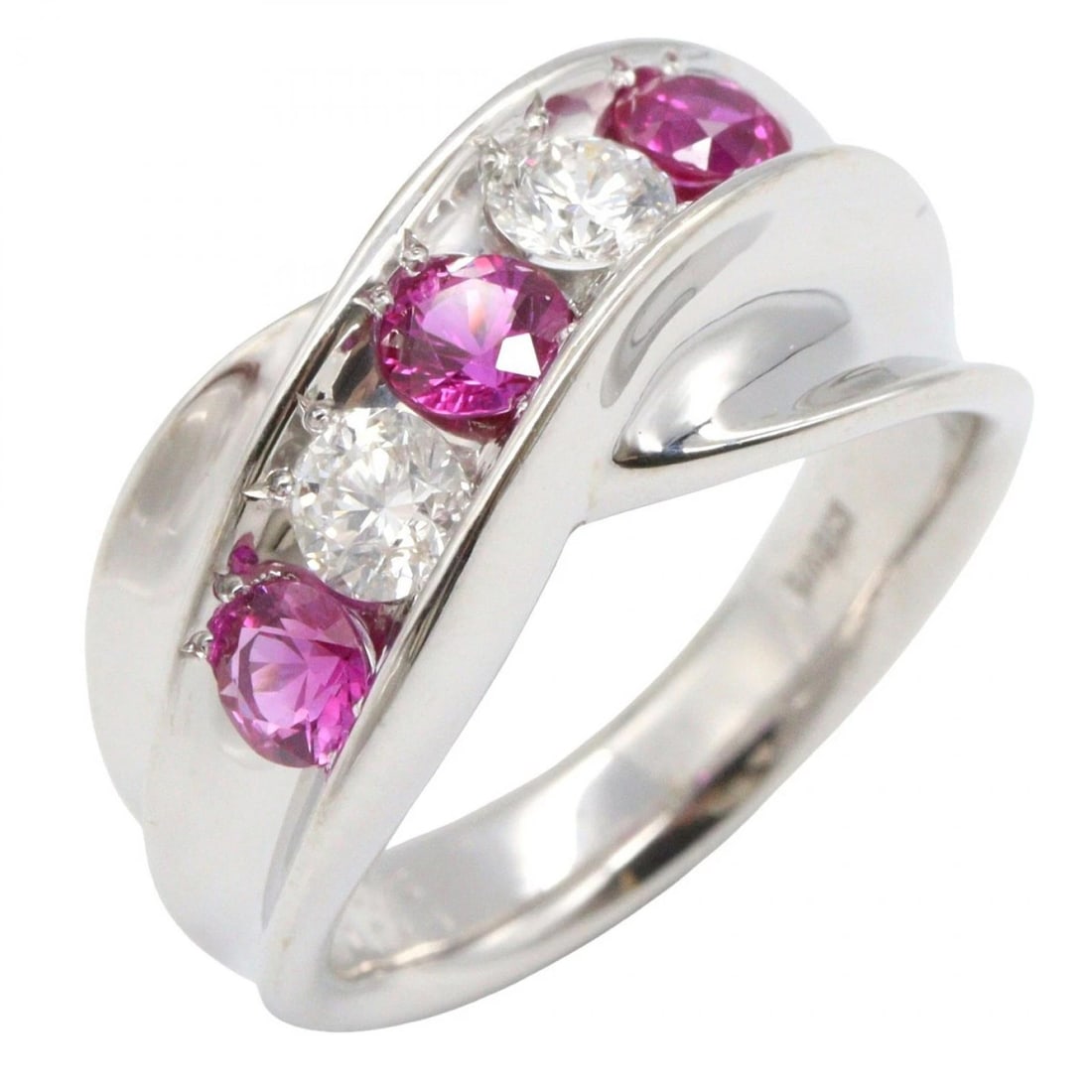 JEWELRY RUBY DIAMOND RING 18KWG WHITE GOLD (1 of 4)