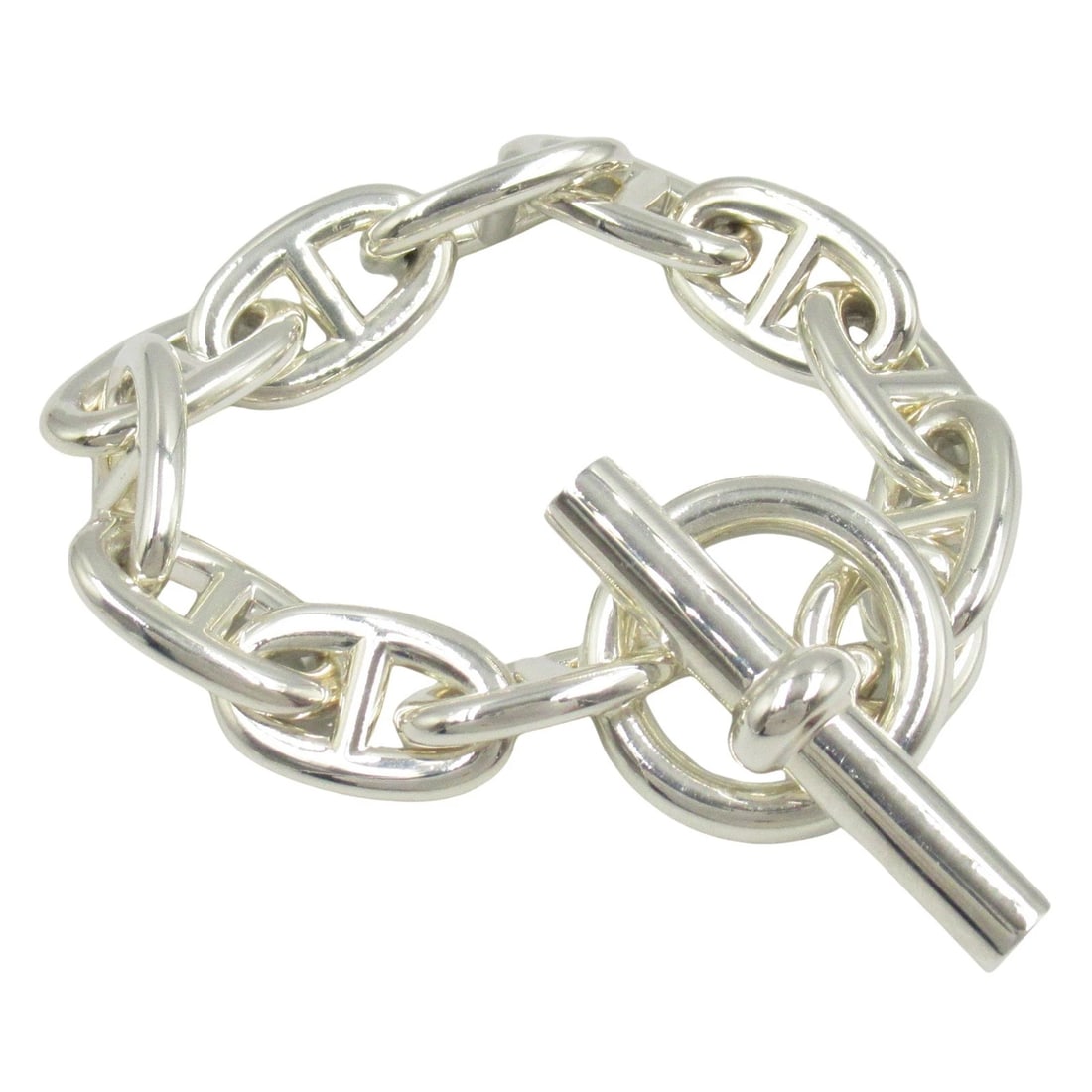 HERMES CHAINE D'ANCRE TGM BRACELET 11 FRAMES: HERMES Chaine d'Ancre TGM Bracelet 11 frames Brand: HERMES Type: Bracelet Material: Silver925 Color: Silver??ish colors Size: Size Band Length?16.5cm(6.5") Accessories: None Accessories