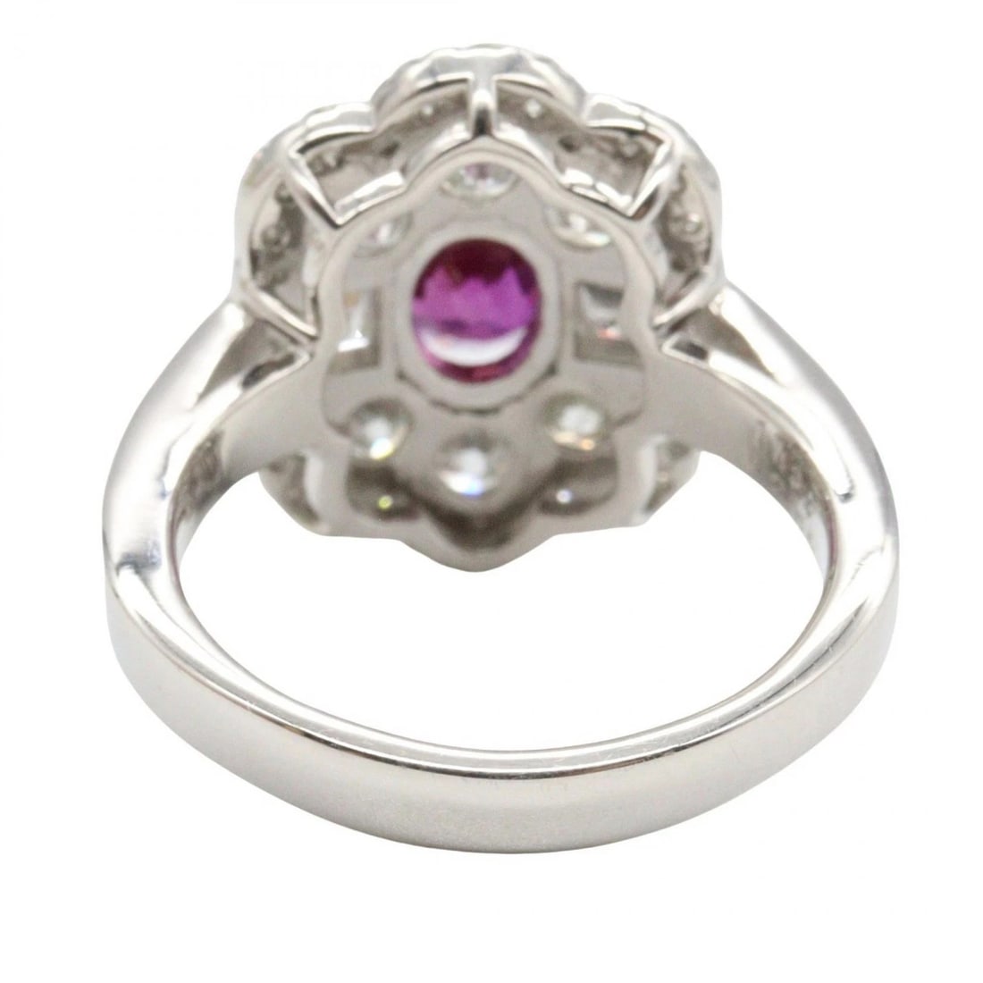 JEWELRY RUBY DIAMOND RING PT900 PLATINUM - 3
