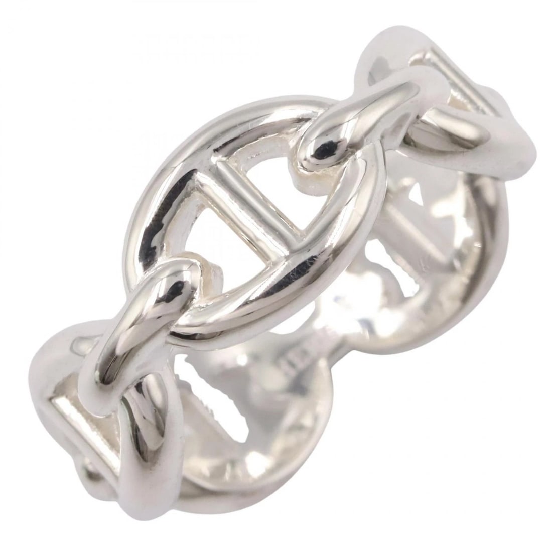 HERMES CHAINE DANCRE ENCHAINEE PM RING: HERMES Chaine dancre Enchainee PM Ring Brand: HERMES Type: Ring Material: Silver925 Color: Silver??ish colors Size: 5.75 - 6 US Accessories: None Accessories Notice: When purchasing pre-ow