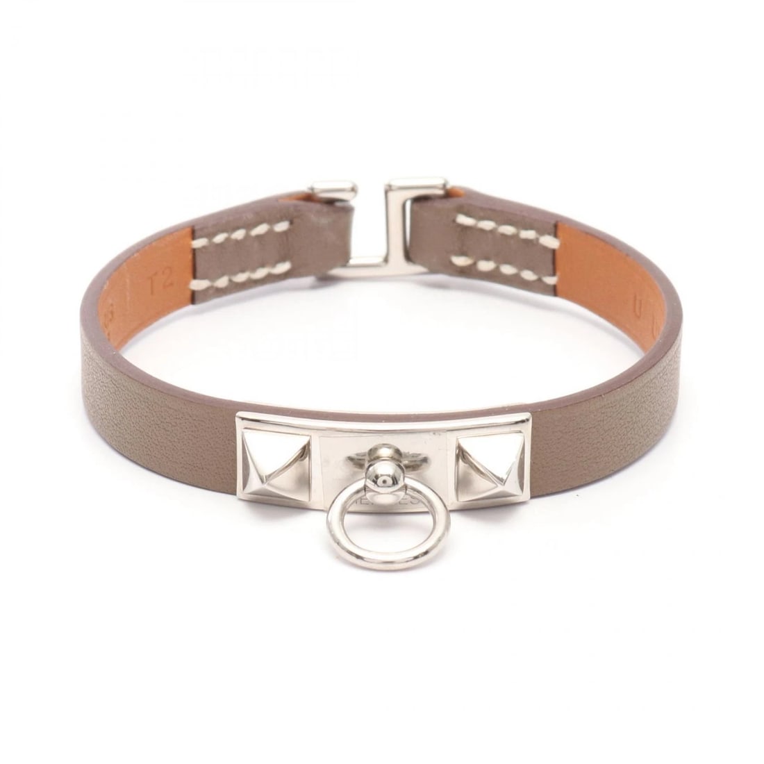 HERMES RIVALE MINI BRACELET SWIFT LEATHER BROWN (1 of 3)