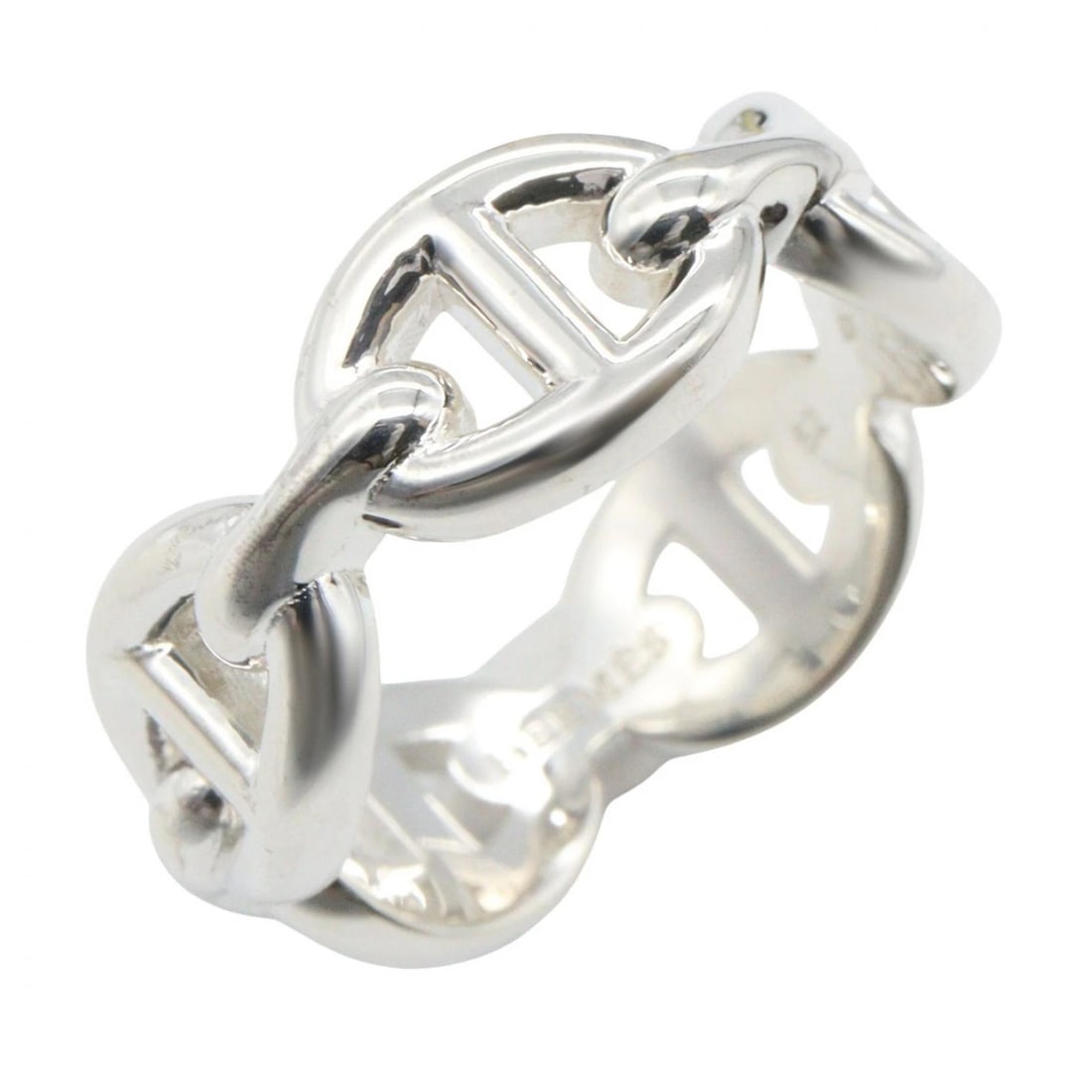 HERMES CHAINE D'ANCRE ENCHAINEE PM RING SILVER: HERMES Chaine d'Ancre Enchainee PM Ring Silver Brand: HERMES Type: Ring Material: Silver925 Color: Silver??ish colors Size: 5.5 - 5.75 US Accessories: None Accessories Notice: When purchas