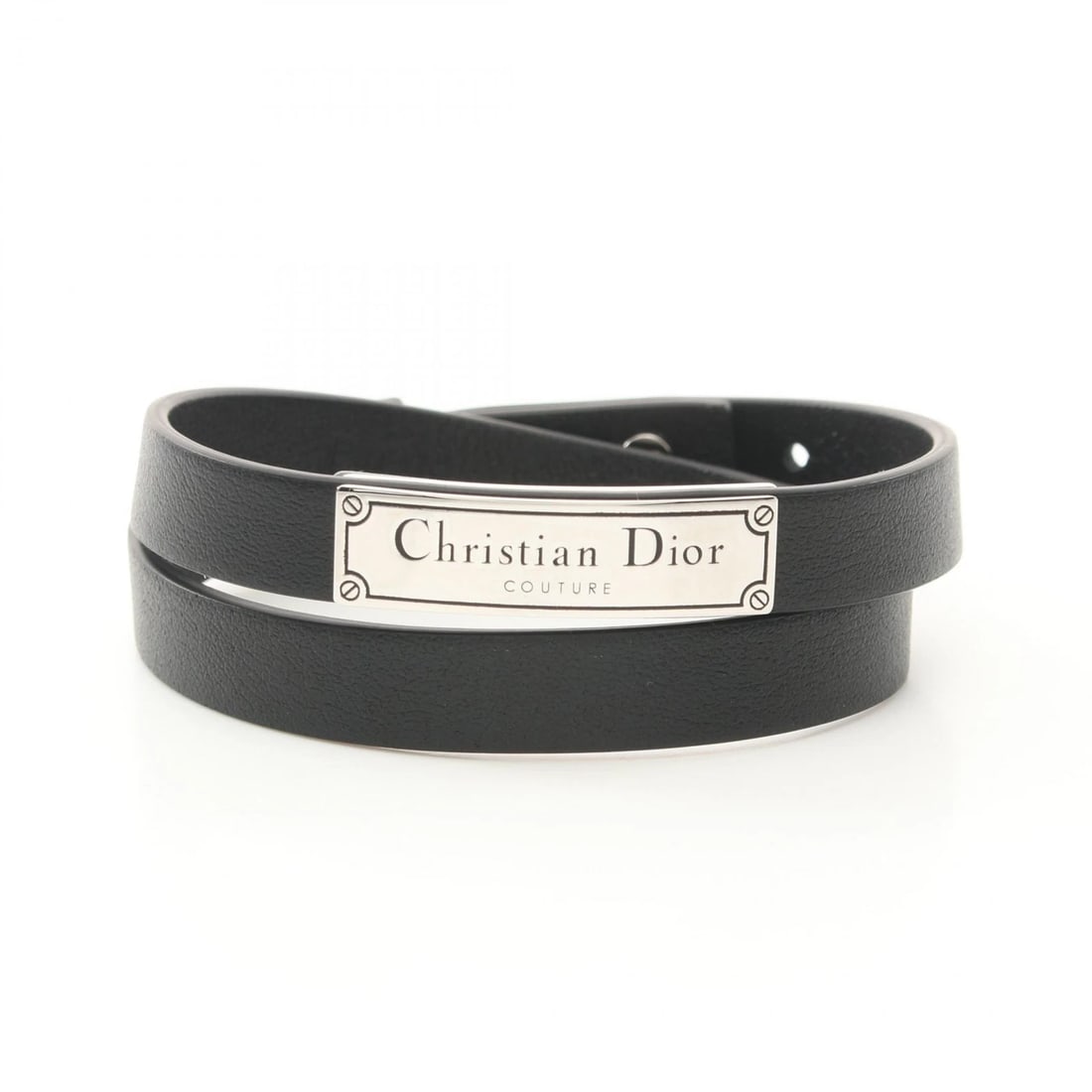 DIOR HOMME COUTURE BRACELET: DIOR HOMME COUTURE Bracelet Brand: DIOR HOMME Type: Bracelet Material: leather Color: Black??ish colors × Silver??ish colors Size: Size Band Length?15.5~17cm(6.1") Accessories: None