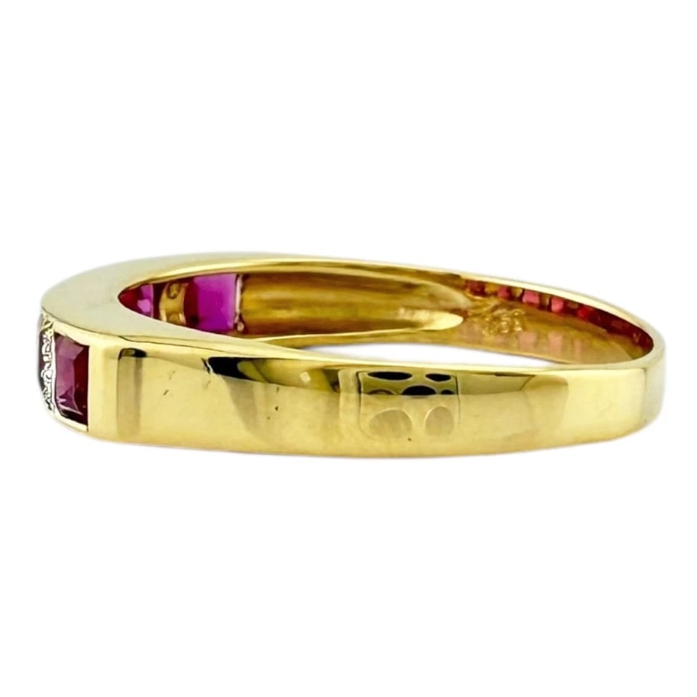 RING K18 YELLOW GOLD RUBY DIAMOND - 3