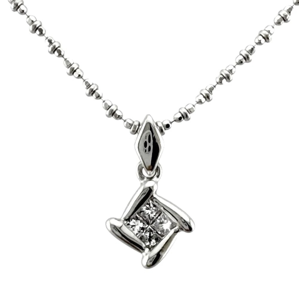 NECKLACE K18 WHITE GOLD RUBY DIAMOND - 2