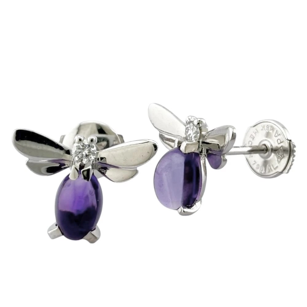 CHAUMET EARRING K18 WHITE GOLD: Chaumet earring K18 white gold Brand: Chaumet Type: earring Material: K18 white gold Main Stone/Creation amethyst Color: White gold Size: 9.0mm x 12.0mm(*mm) Accessories: None Accessories