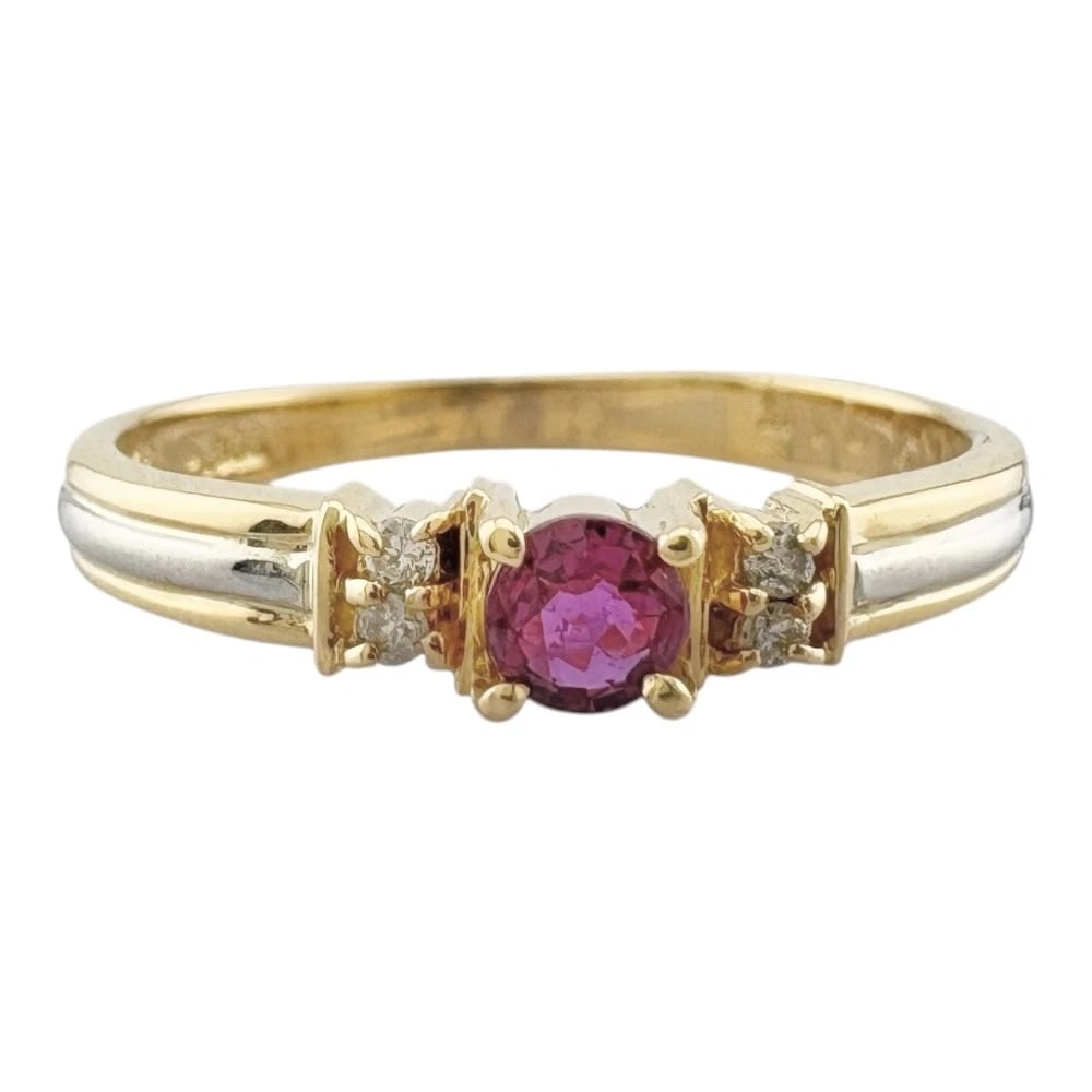 RING K18 GOLD PT900PLATINUM RUBY - 2