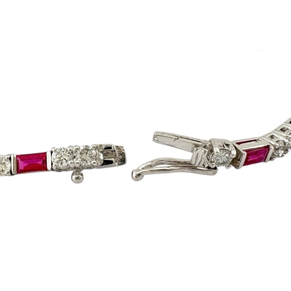 BRACELET K18 WHITE GOLD DIAMOND RUBY - 5