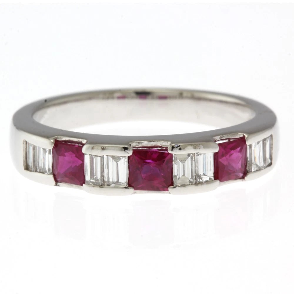 RING PT900PLATINUM RUBY DIAMOND - 2