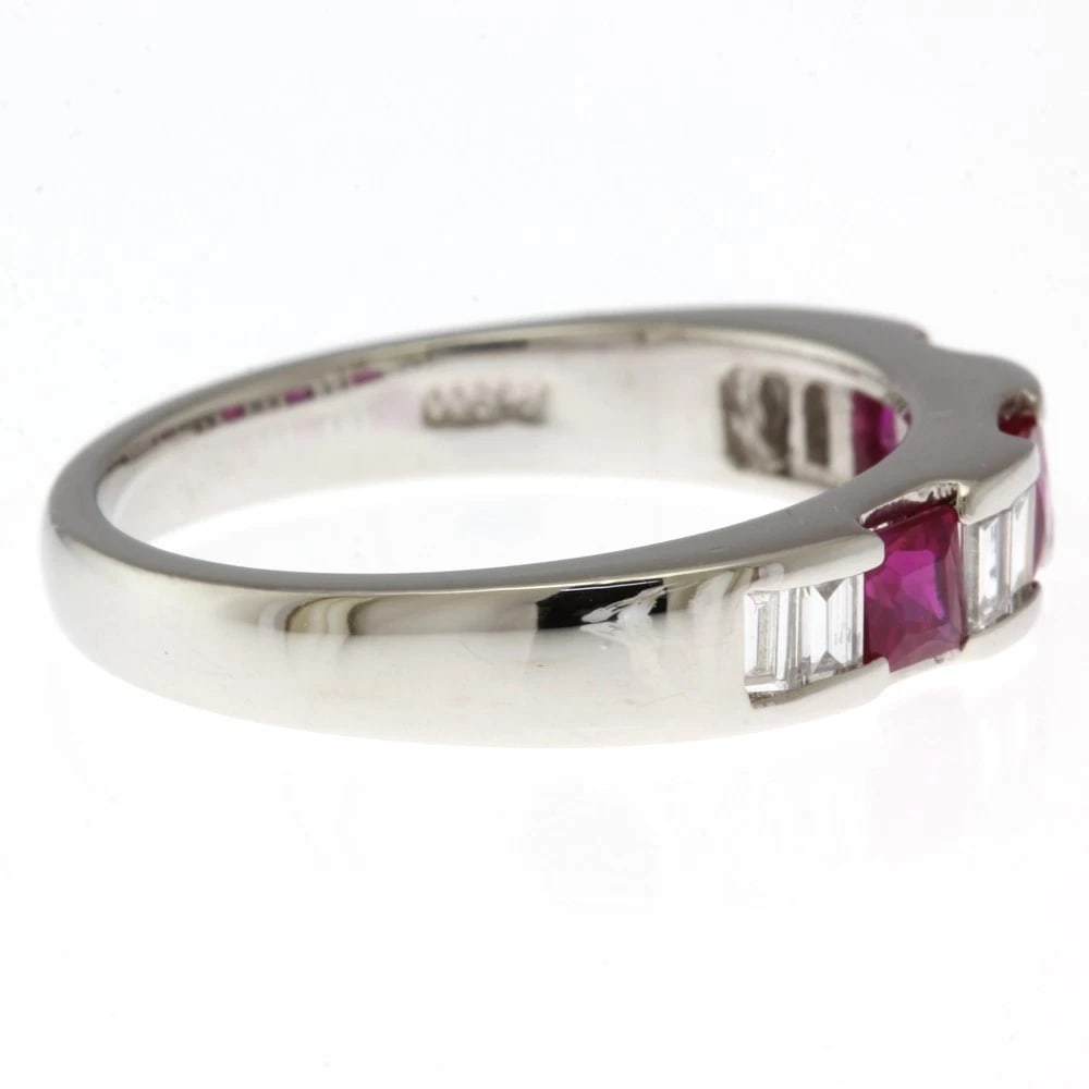 RING PT900PLATINUM RUBY DIAMOND - 3