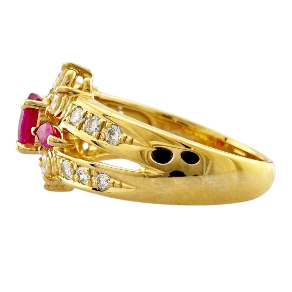 TASAKI RING K18 YELLOW GOLD RUBY DIAMOND - 3