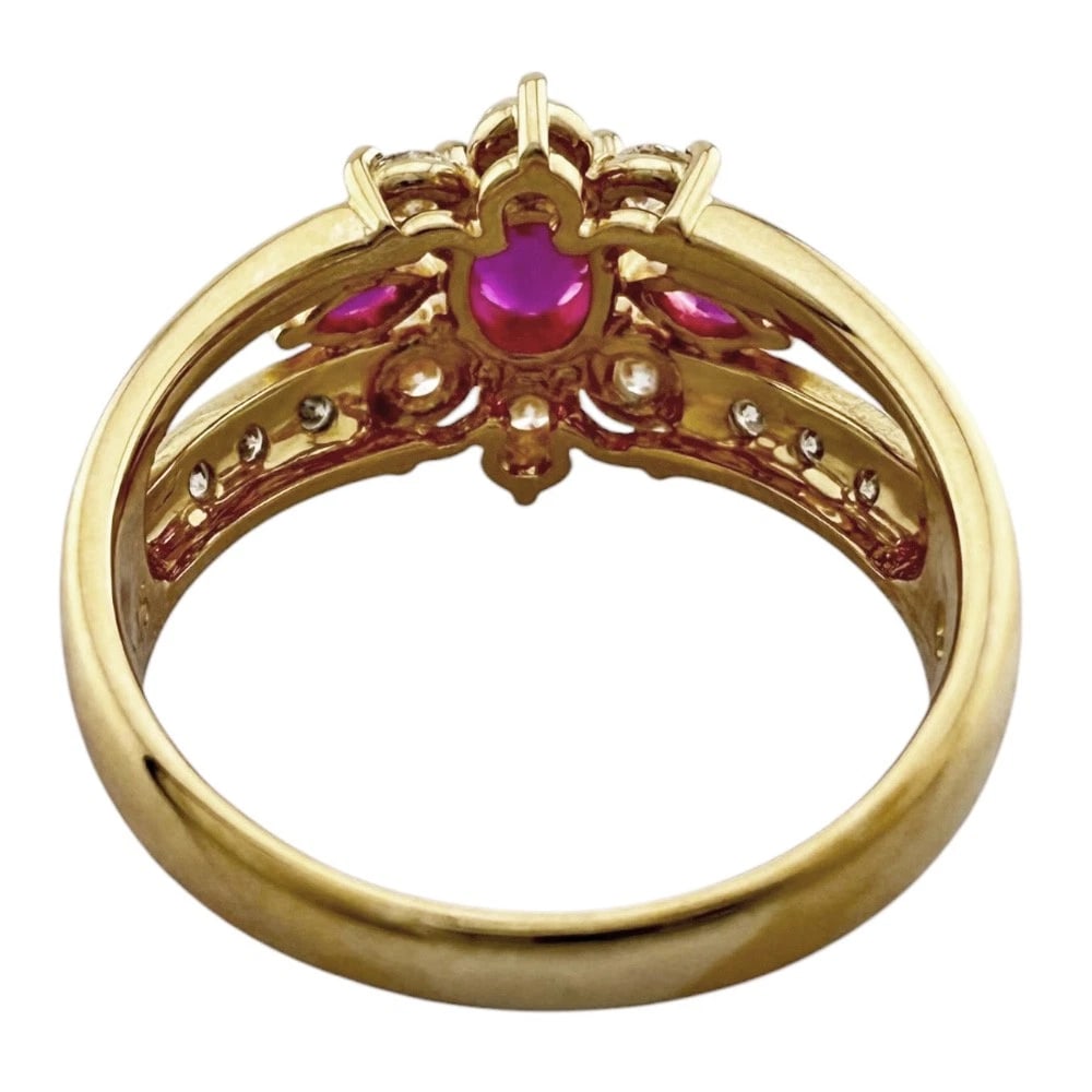 TASAKI RING K18 YELLOW GOLD RUBY DIAMOND - 4