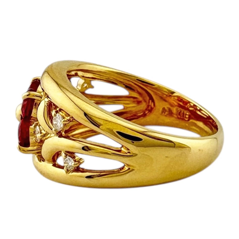 TASAKI RING K18 YELLOW GOLD RUBY DIAMOND - 3