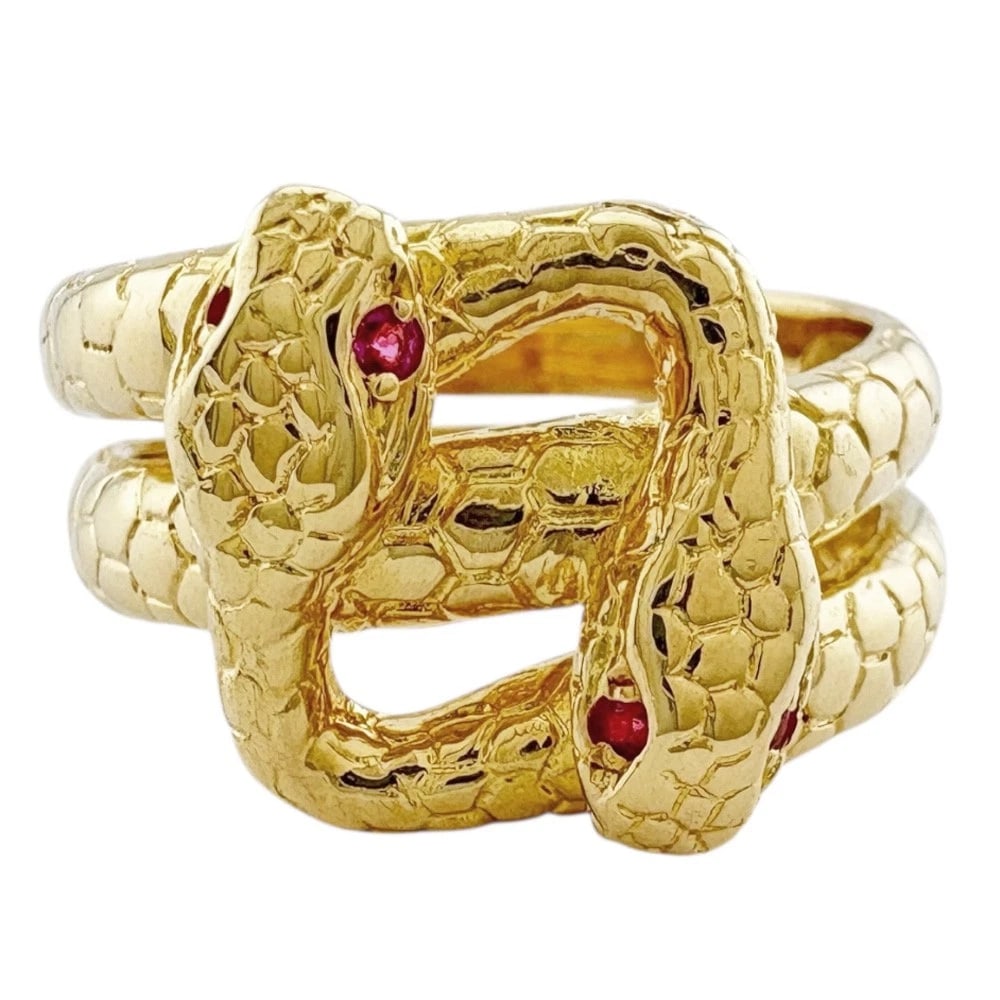 RING K18 YELLOW GOLD RUBY - 2