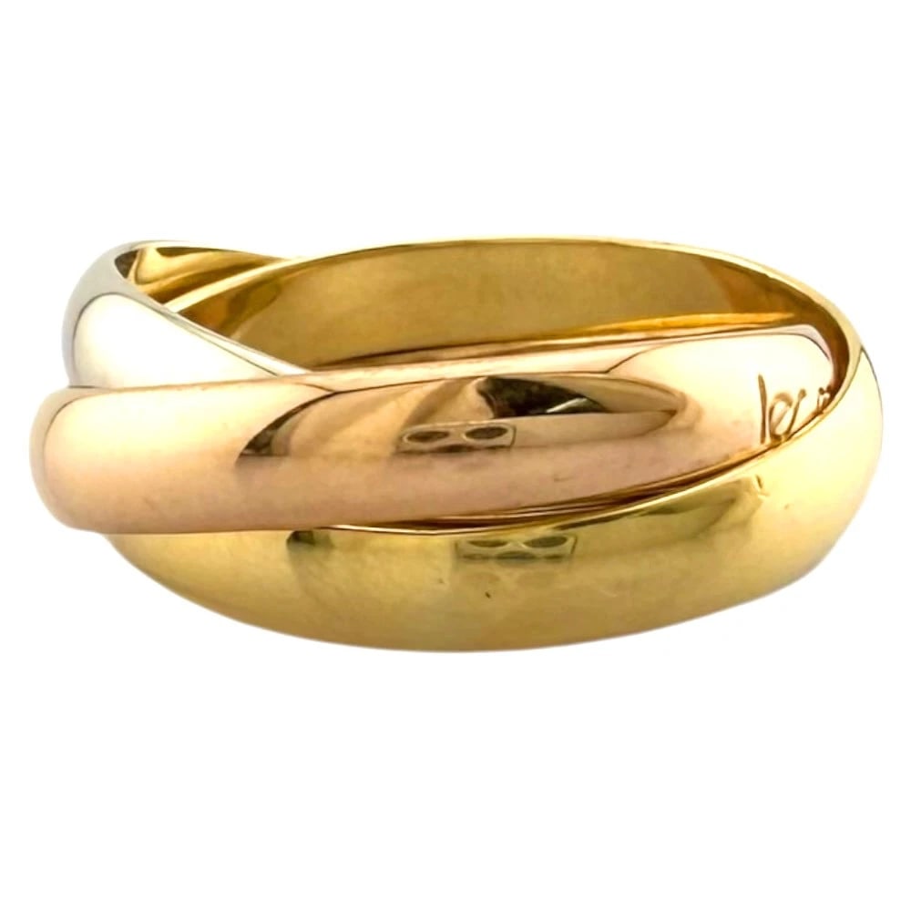 CARTIER RING K18 YELLOW GOLD: CARTIER Ring K18 yellow gold Brand: CARTIER Type: Ring Material: K18 yellow gold Color: Pink Gold / Silver Size: US 5 3/4 Accessories: None Accessories Notice: When purchasing pre-owned