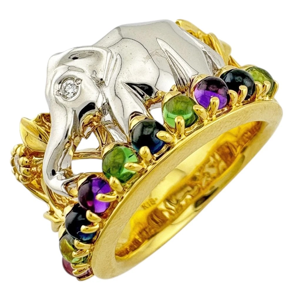MIKIMOTO RING K18 YELLOW GOLD K18 WHITE GOLD: MIKIMOTO Ring K18 yellow gold K18 white gold Brand: MIKIMOTO Type: Ring Material: K18 yellow gold Main Stone/Creation Tourmaline Color: gold Size: US 5 1/2 Accessories: None Accessories