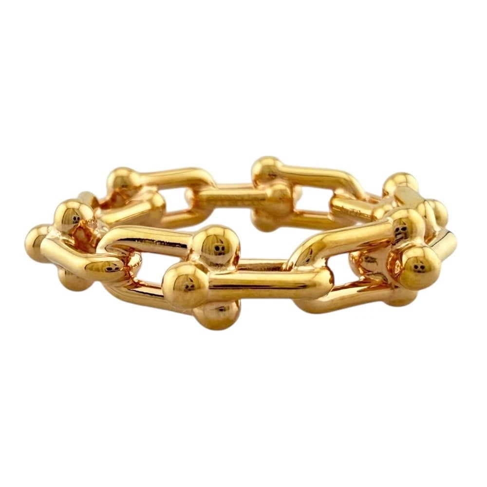 TIFFANY&CO. HARDWARE RING K18 PINK GOLD: TIFFANY&Co. Hardware Ring K18 Pink Gold Brand: Tiffany&co. Type: Ring Material: K18 Pink Gold Color: Pink gold Size: US 4 3/4 Accessories: None Accessories Notice: When purchasing pre-owned