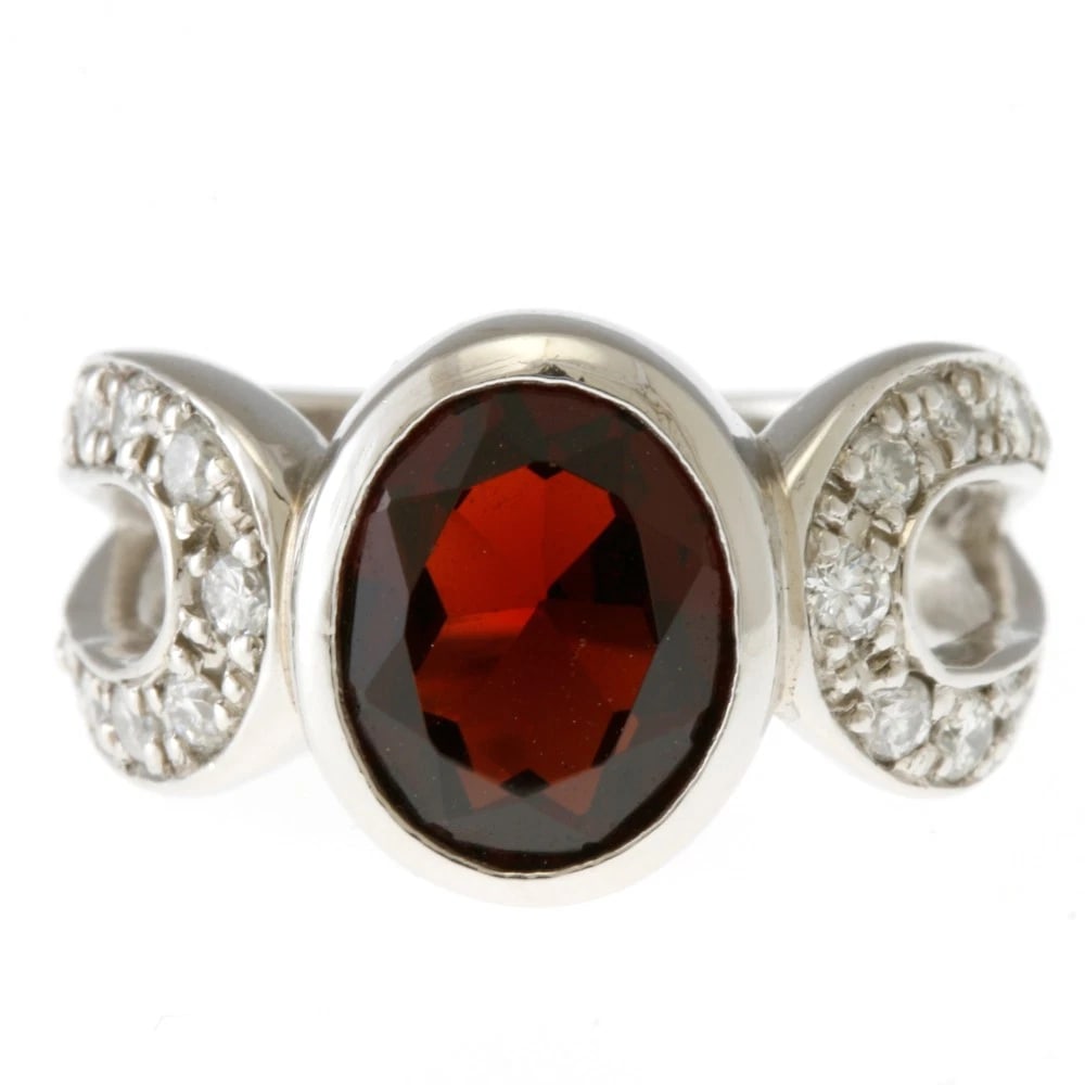RING PT900PLATINUM GARNET - 2