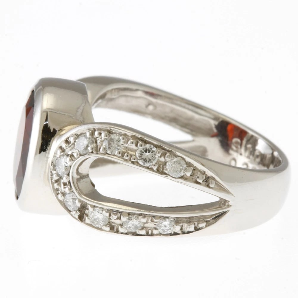 RING PT900PLATINUM GARNET - 4