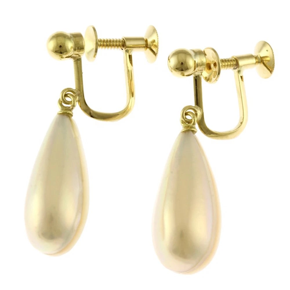 TASAKI EARRING K18 YELLOW GOLD: TASAKI Earring K18 yellow gold Brand: TASAKI Type: Earring Material: K18 yellow gold Main Stone/Creation Mabe Pearl Color: gold Size: 29.5mm x 8.5mm(*mm) Accessories: None Accessories Noti