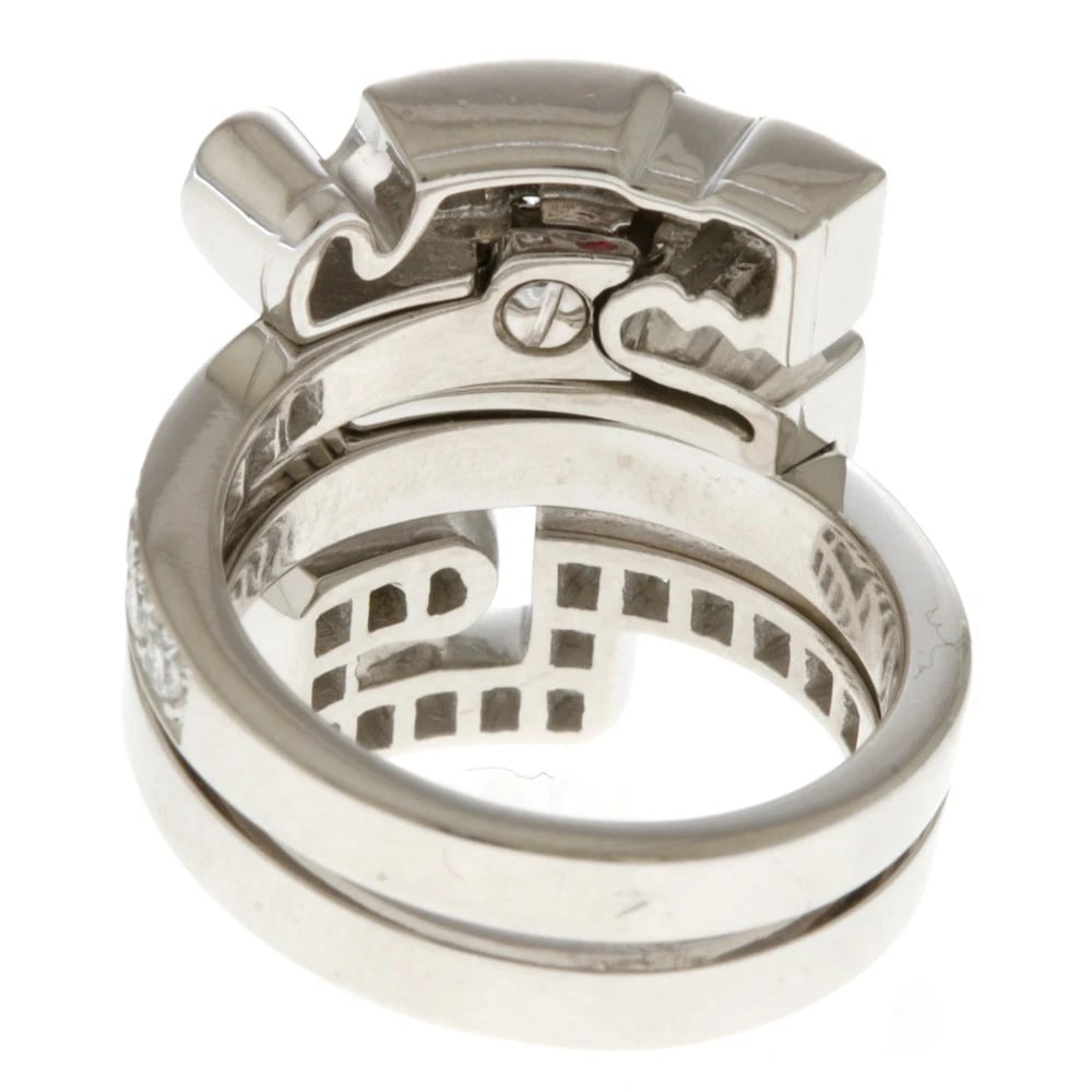 CARTIER RING K18 WHITE GOLD RUBY DIAMOND - 2