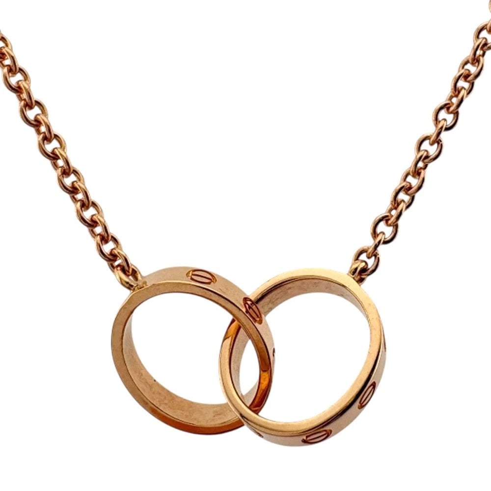 CARTIER NECKLACE K18 PINK GOLD BABY LOVE: CARTIER Necklace K18 Pink Gold Baby love Brand: CARTIER Type: Necklace Material: K18 Pink Gold Color: Pink gold Size: Total Length:43.5cm Chain width:1.5mm Accessories: None Accessories