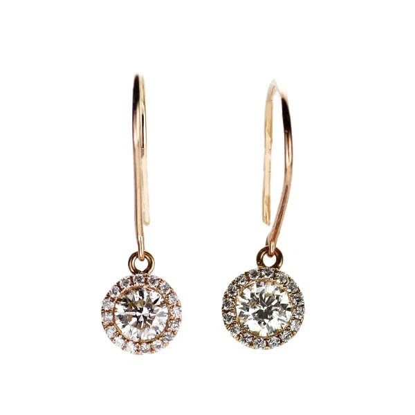 K18PG DIAMOND EARRINGS: K18PG Diamond Earrings Brand: None Type: piercing Material: Metal Purity None Metal K18PG Main Stone/Creation Natural Color: Pink Gold Size: None Accessories: None Accessories Notice: When