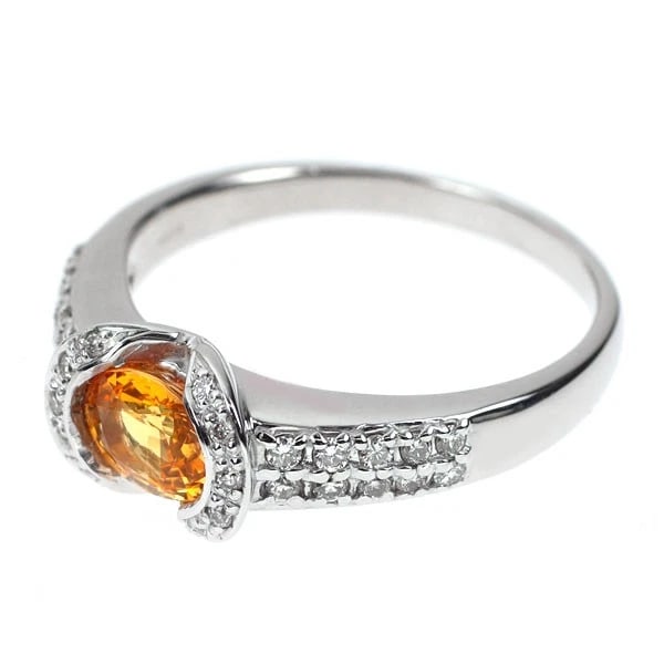 K18WG GARNET DIAMOND RING - 2